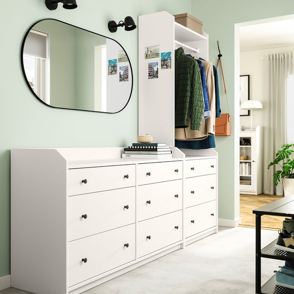 HAUGA furniture combination, white, 208x199 cm