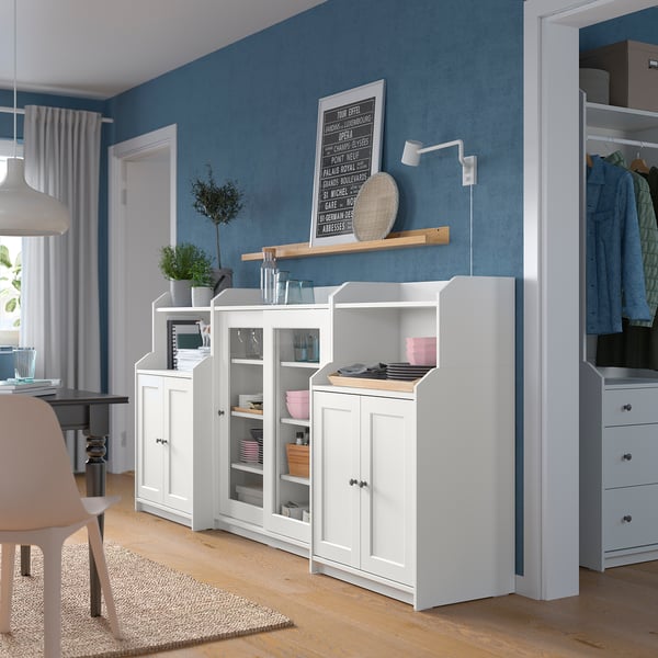 HAUGA storage combination, white, 244x46x116 cm