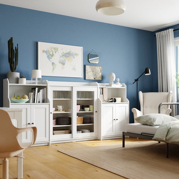 HAUGA - HAUGA Storage combination, white, 244x46x116 cm