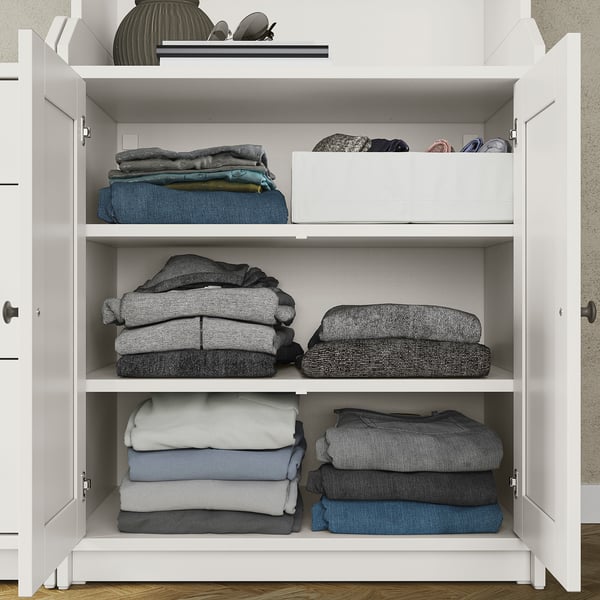 HAUGA furniture combination, white, 208x116 cm