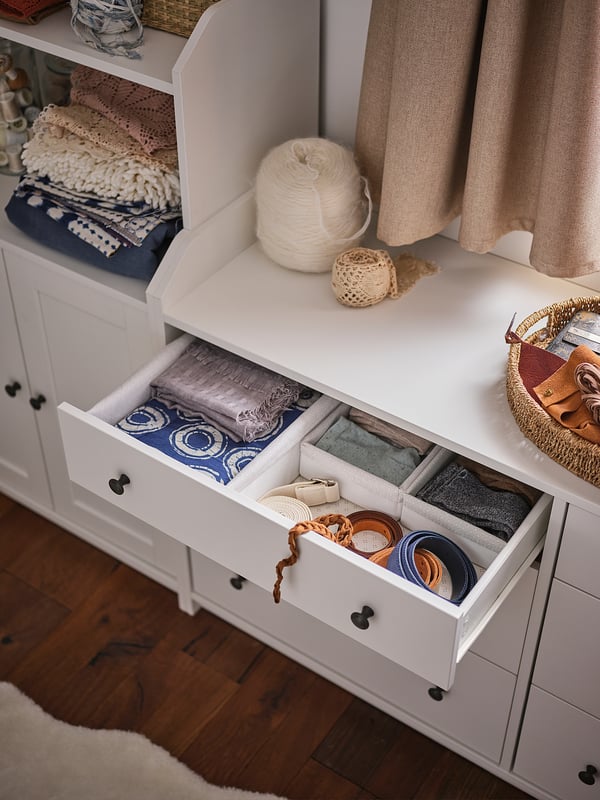 HAUGA furniture combination, white, 208x116 cm