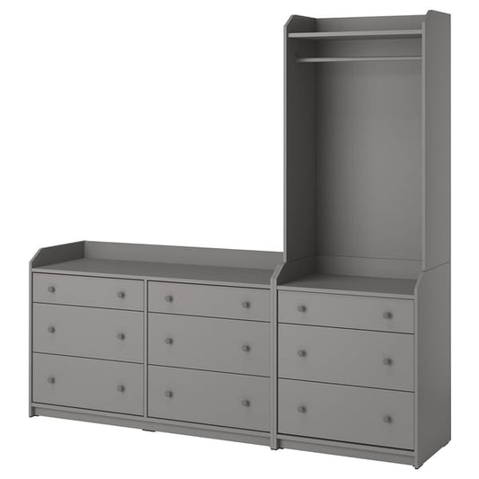 HAUGA furniture combination, gray, 208x199 cm