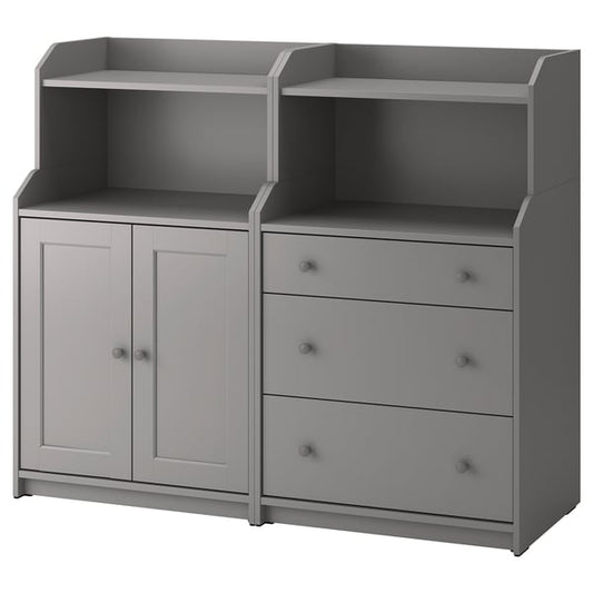 HAUGA furniture combination, gray, 139x46x116 cm