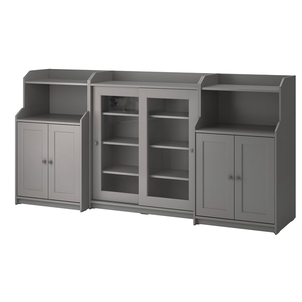 HAUGA - HAUGA Storage combination, grey, 244x46x116 cm