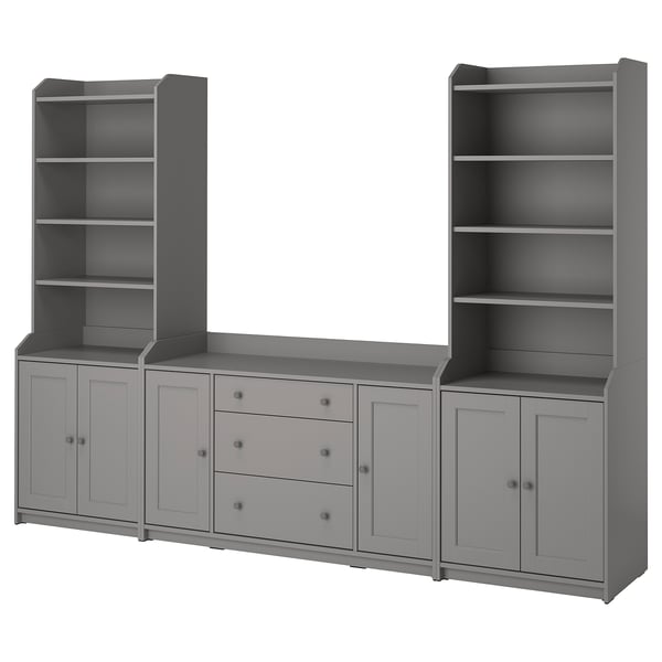 HAUGA - HAUGA Storage combination, grey, 279x46x199 cm