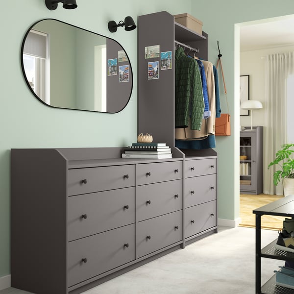 HAUGA - Storage combination, grey, 208x199 cm