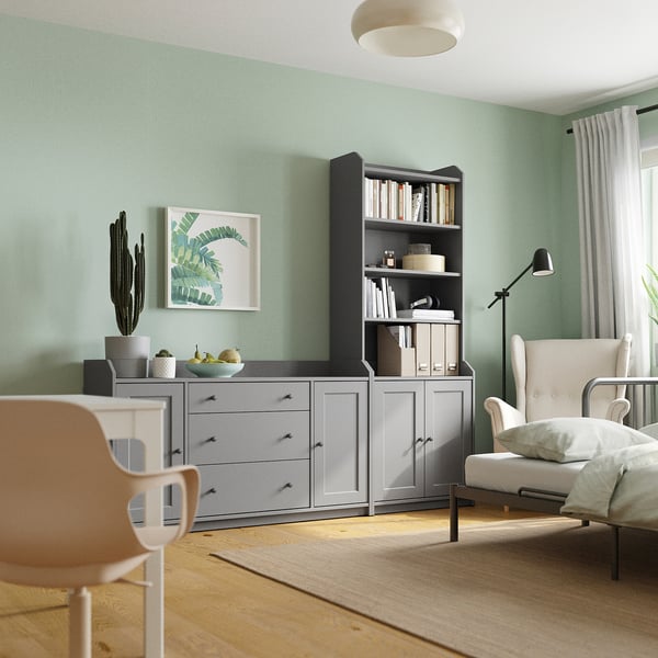 HAUGA storage combination, grey, 210x46x199 cm