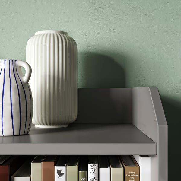 HAUGA storage combination, grey, 139x46x199 cm