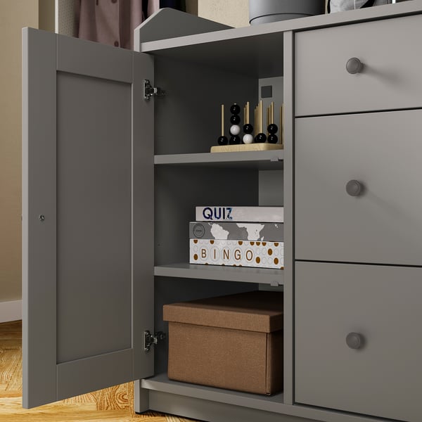 HAUGA storage combination, grey, 210x46x199 cm