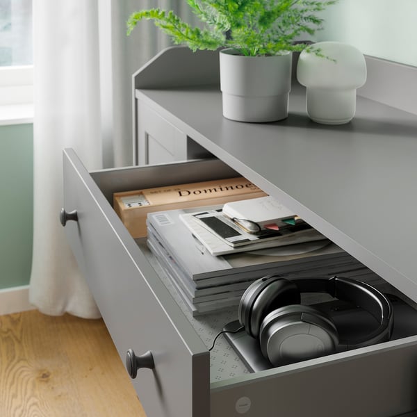 HAUGA - HAUGA Storage combination, grey, 279x46x199 cm