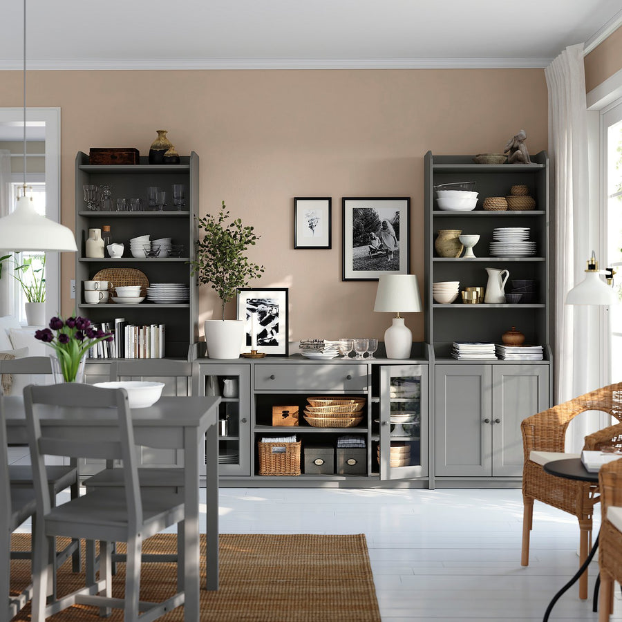 HAUGA storage combination, grey, 279x46x199 cm