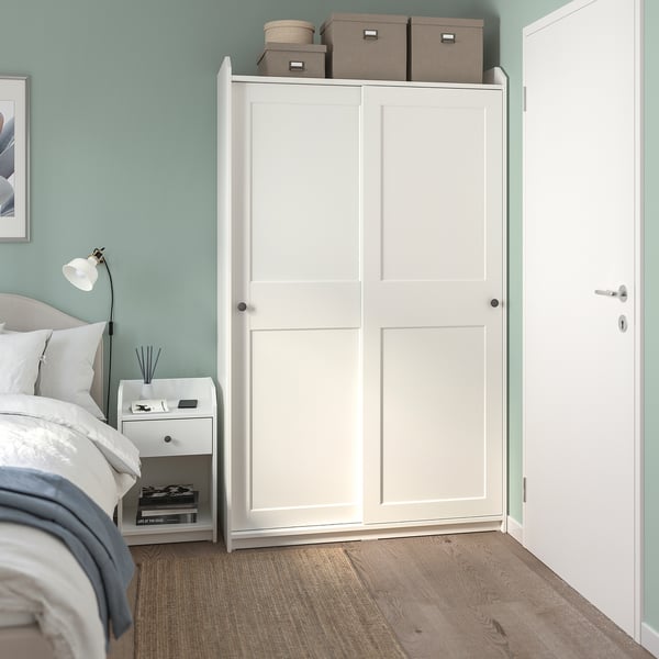 HAUGA - HAUGA Bedside table, white, 40x36 cm
