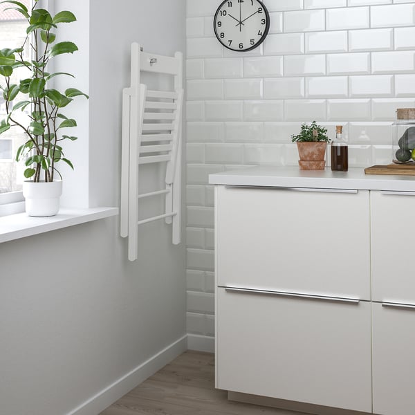 HAUGA / FRÖSVI - HAUGA / FRÖSVI Table and 2 folding chairs, white/white, 55/82/109x74 cm