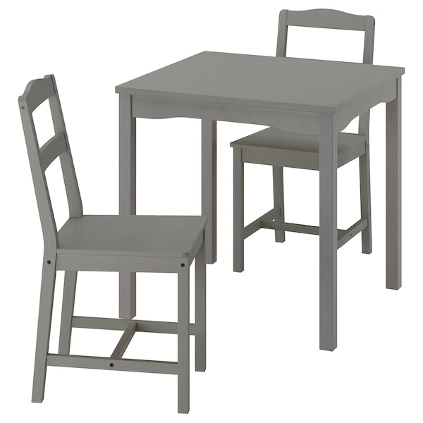 HAUGA / HAUGA - Table and 2 chairs, gray/grey,74x74 cm