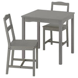 HAUGA / HAUGA table and 2 chairs, grey/grey, 74x74 cm