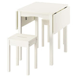 HAUGA / HAUGA table and 2 stools, white/white, 55/82/109x74 cm