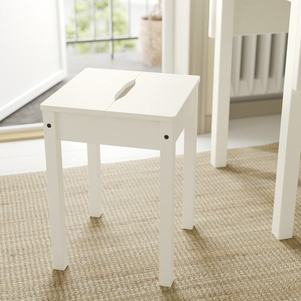 HAUGA / HAUGA - Table and 2 stools, white/white,55/82/109x74 cm