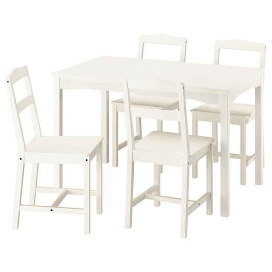 HAUGA / HAUGA - Table and 4 chairs, white/white, 118x74 cm