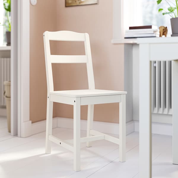 HAUGA / HAUGA - Table and 4 chairs, white/white, 118x74 cm