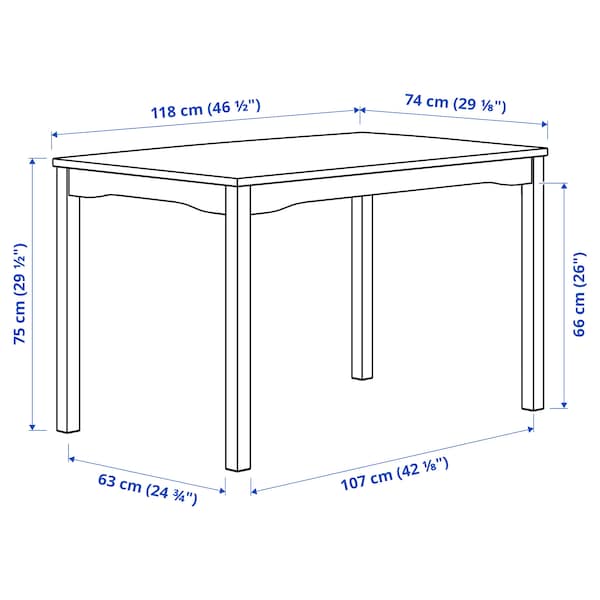 HAUGA / HAUGA - Table and 4 chairs, grey/grey, 118x74 cm