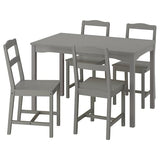 HAUGA / HAUGA table and 4 chairs, grey/grey, 118x74 cm