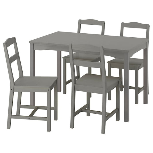 HAUGA / HAUGA - Table and 4 chairs, grey/grey, 118x74 cm