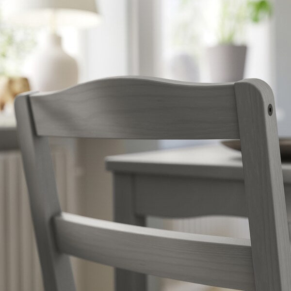 HAUGA / HAUGA - Table and 4 chairs, grey/grey, 118x74 cm