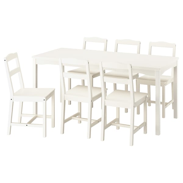 HAUGA / HAUGA - Table and 6 chairs, white/white,168x74 cm