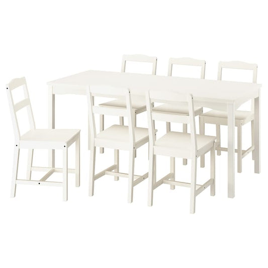 HAUGA / HAUGA - Table and 6 chairs, white/white,168x74 cm