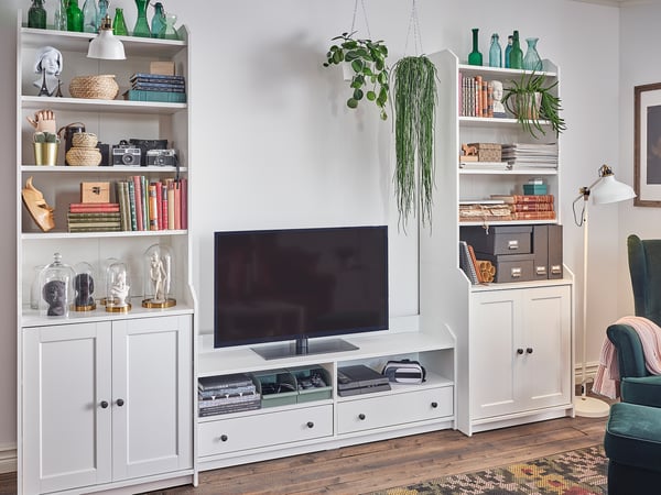 HAUGA high cabinet with 2 doors, white, 70x199 cm