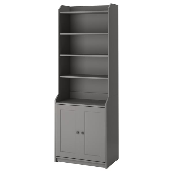 HAUGA high cabinet with 2 doors, grey, 70x199 cm