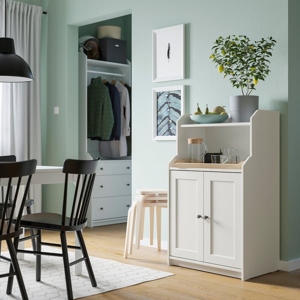 HAUGA cabinet with 2 doors, white, 70x116 cm