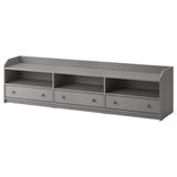 HAUGA TV bench, grey, 206x46x54 cm