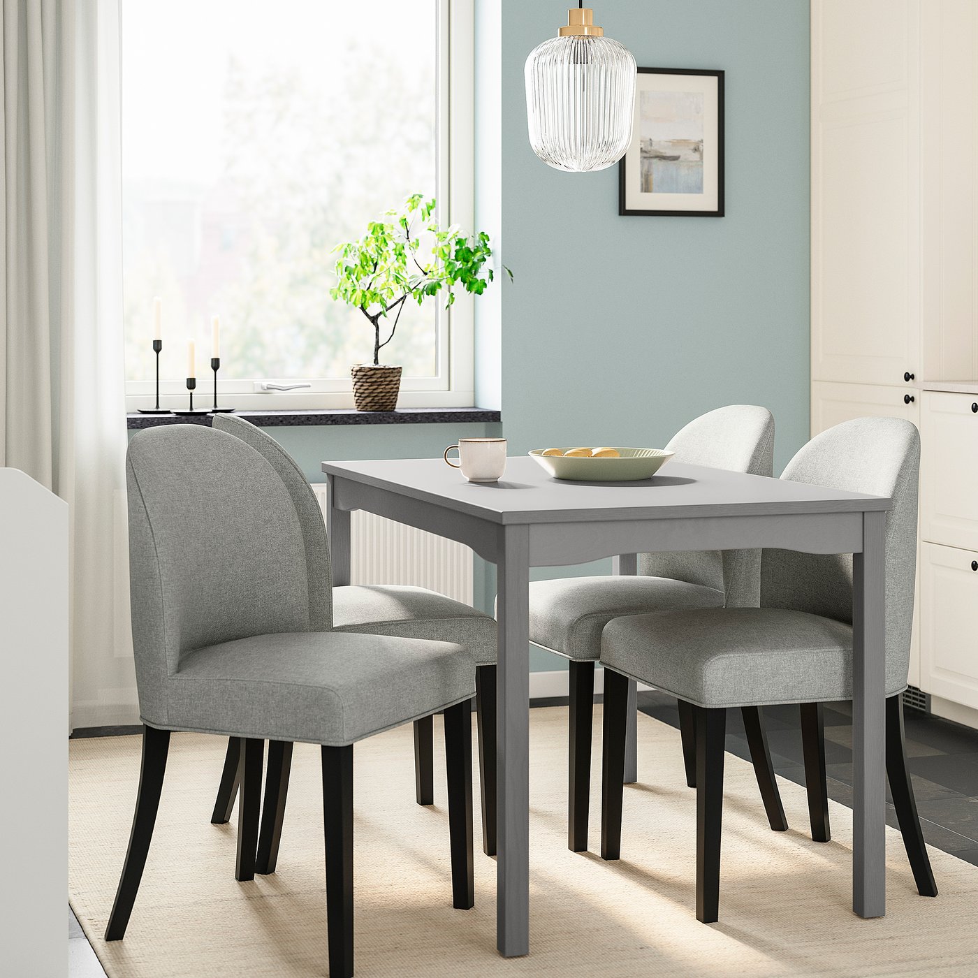 HAUGA / ROSENTORP table and 4 chairs