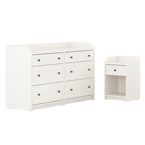 HAUGA bedroom furniture, set of 2, white