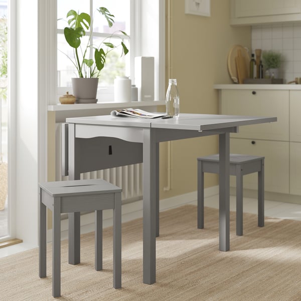 HAUGA stool, grey, 32x45x32 cm