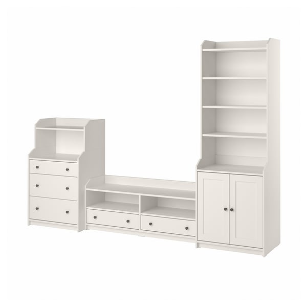 HAUGA - HAUGA TV/storage combination, white, 277x46x199 cm