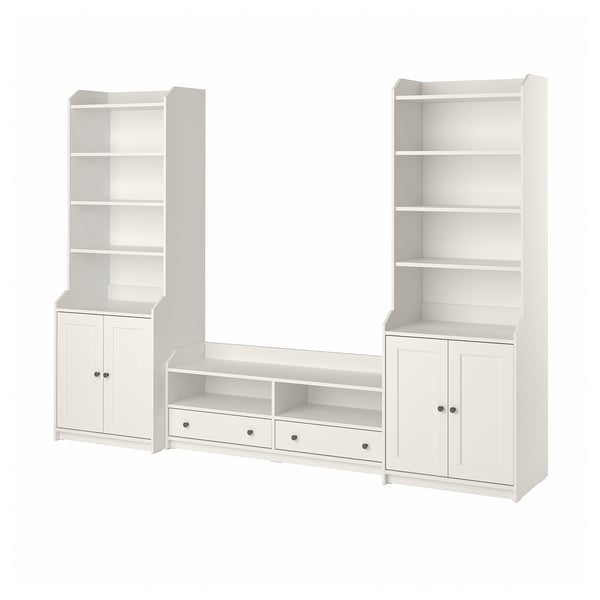 HAUGA - HAUGA TV/storage combination, white, 277x46x199 cm