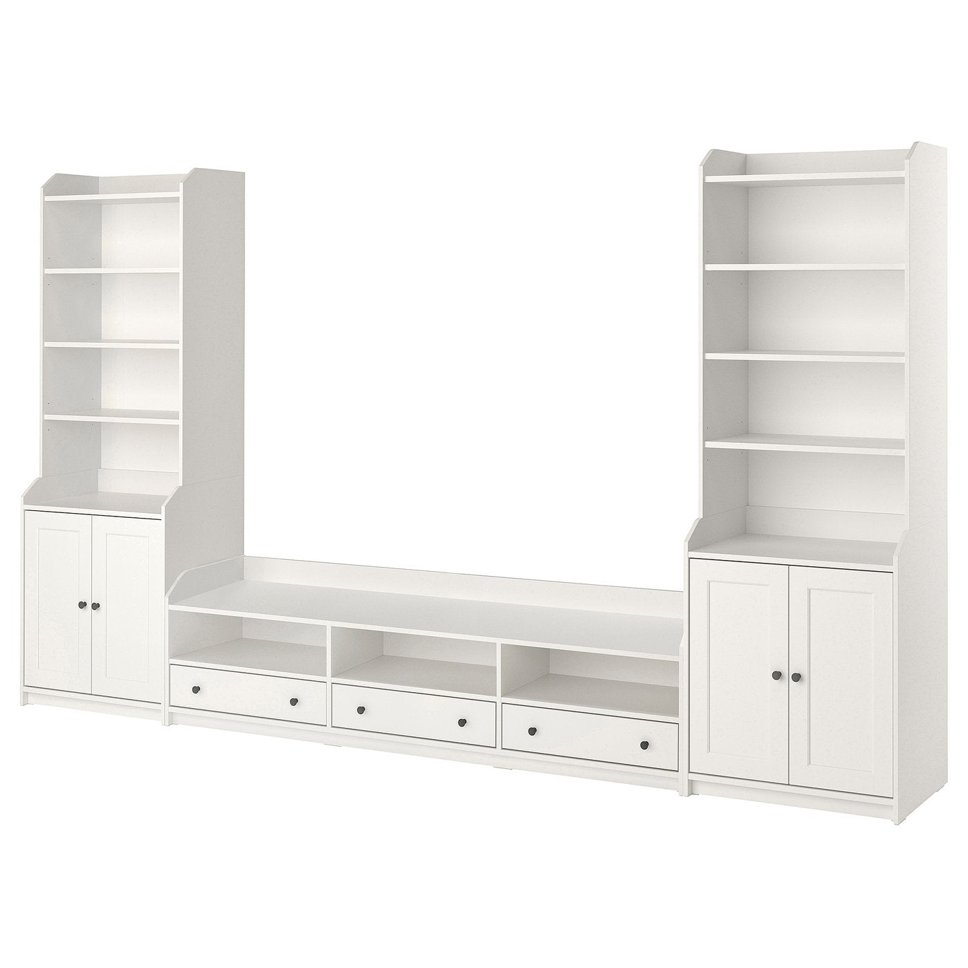 HAUGA TV/storage combination, white, 346x46x199 cm