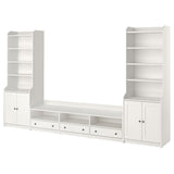 HAUGA TV/storage combination, white, 346x46x199 cm