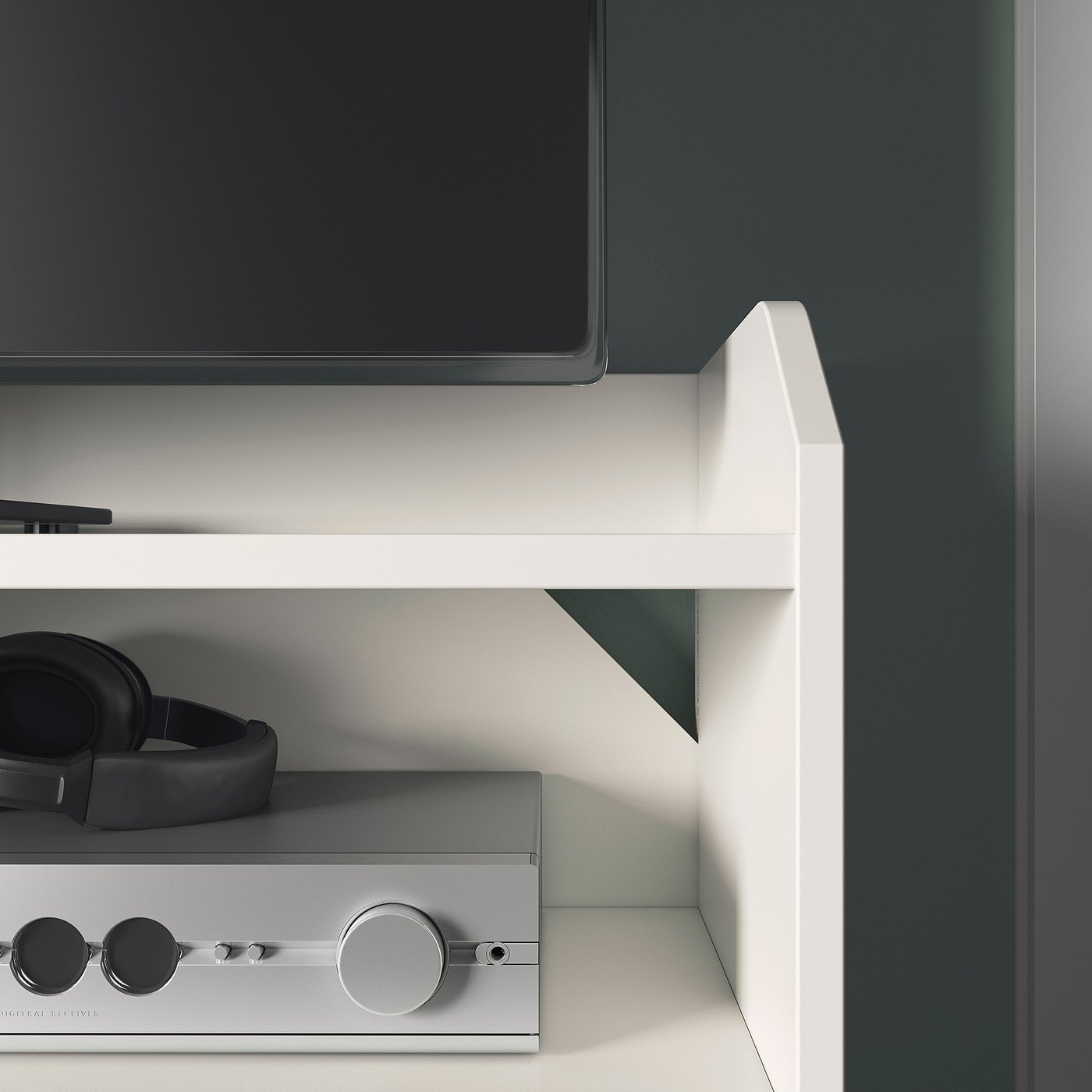 HAUGA TV/storage combination, white, 346x199x46 cm