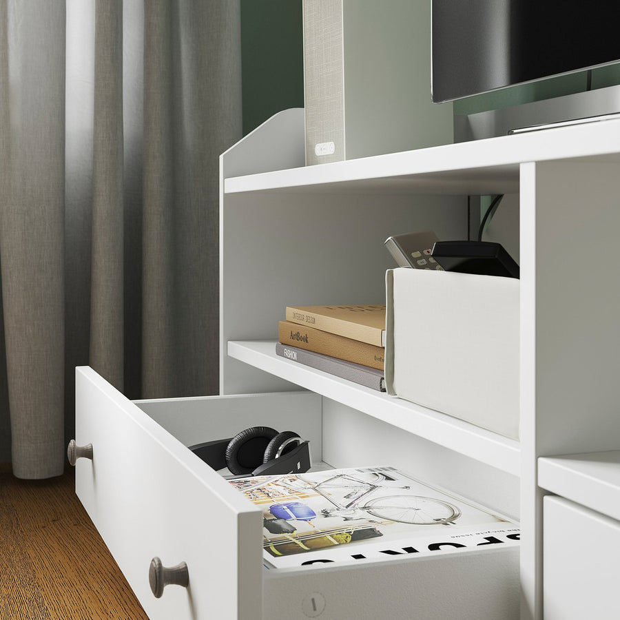 HAUGA TV/storage combination, white, 276x46x116 cm
