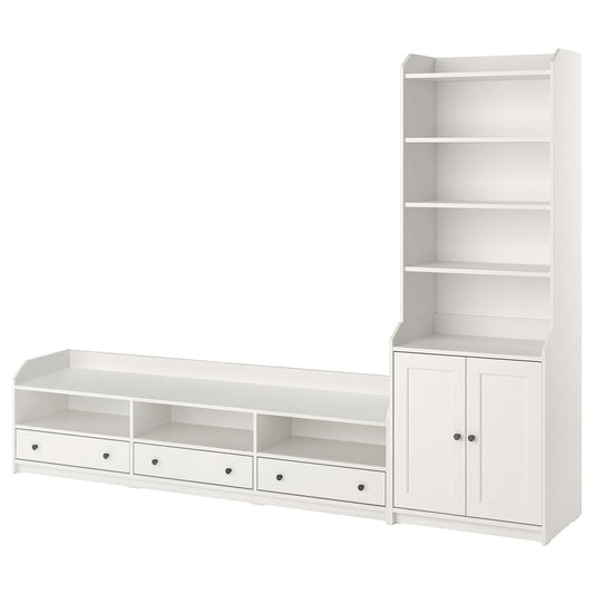 HAUGA TV/storage combination, white, 276x199x46 cm