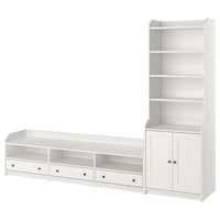 HAUGA TV/storage combination, white, 276x46x199 cm