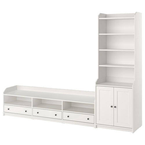 HAUGA TV/storage combination, white, 276x199x46 cm