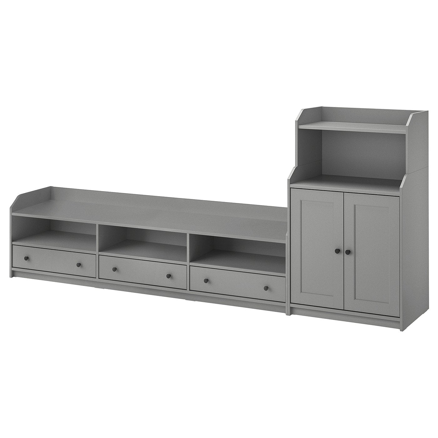 HAUGA TV/storage combination, grey, 276x116x46 cm