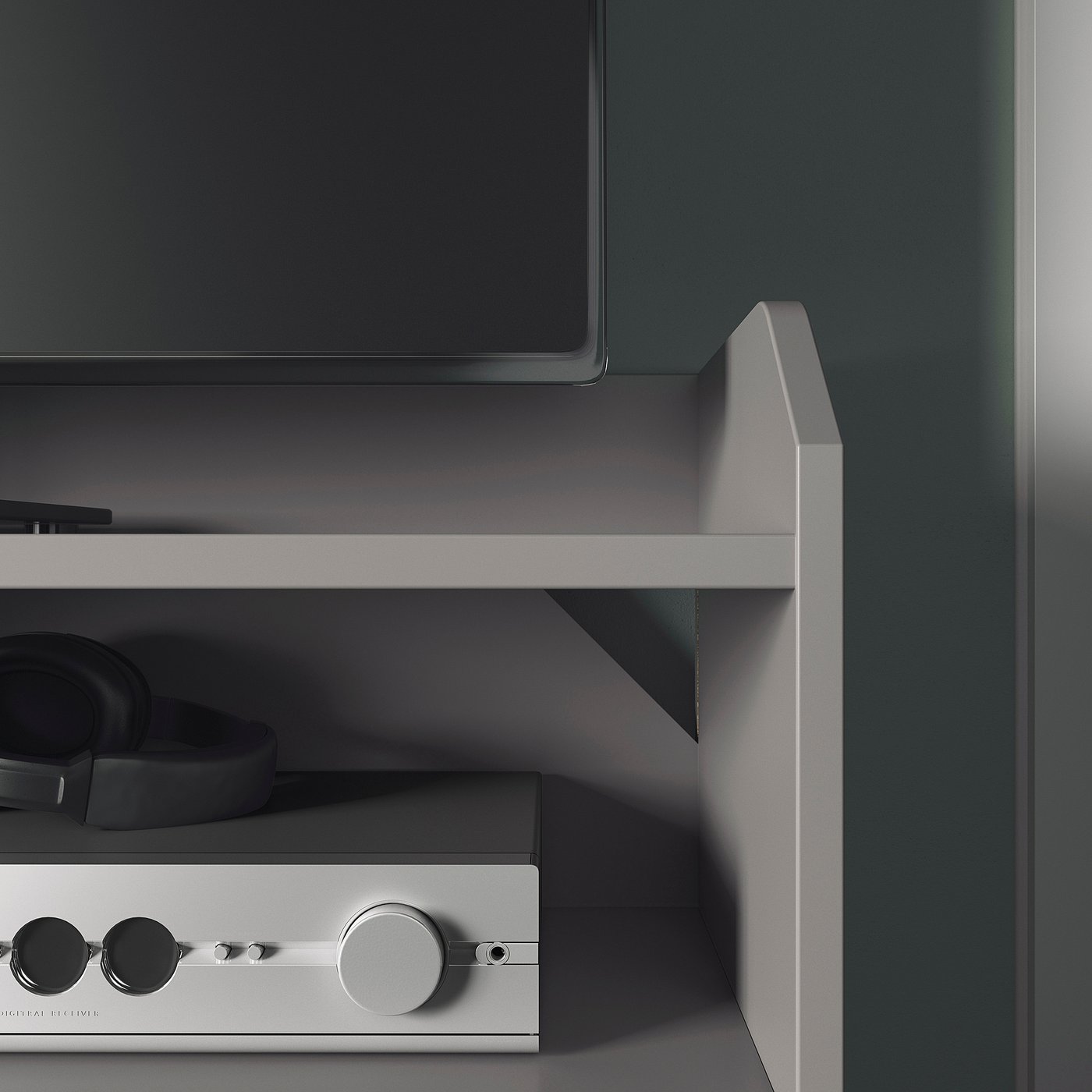 HAUGA TV/storage combination, grey, 276x199x46 cm