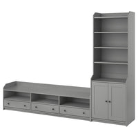 HAUGA TV/storage combination, grey, 276x46x199 cm