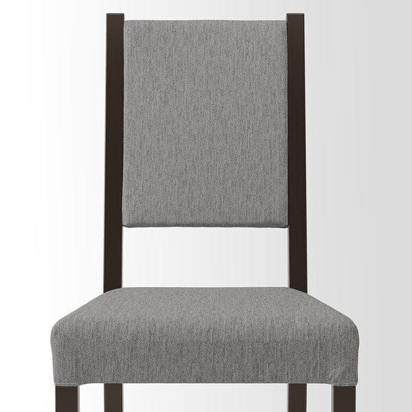 Ikea HAUGA / STEFAN - Table and 2 chairs, gray/brown-black Knisa gray/beige,74x74 cm