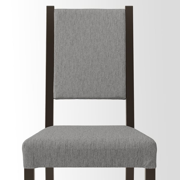 HAUGA / STEFAN table and 2 chairs, grey/brown-black Knisa grey/beige, 74x74 cm